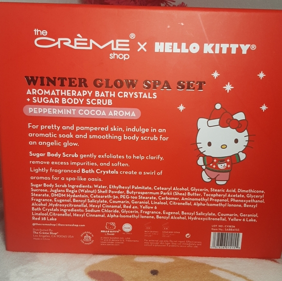 The Creme Shop Hello Kitty Peppermint Cocoa Spa Set-12.36 oz Bath Crystals+14.1 - Picture 8 of 9
